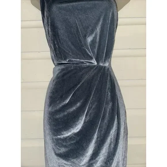 Baltic Born Velvet One Shoulder Dress Size L - Picture 4 of 8